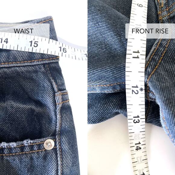EB DENIM Distressed Split Hem Button Fly Straight Leg Jean Size 30 - Picture 11 of 12